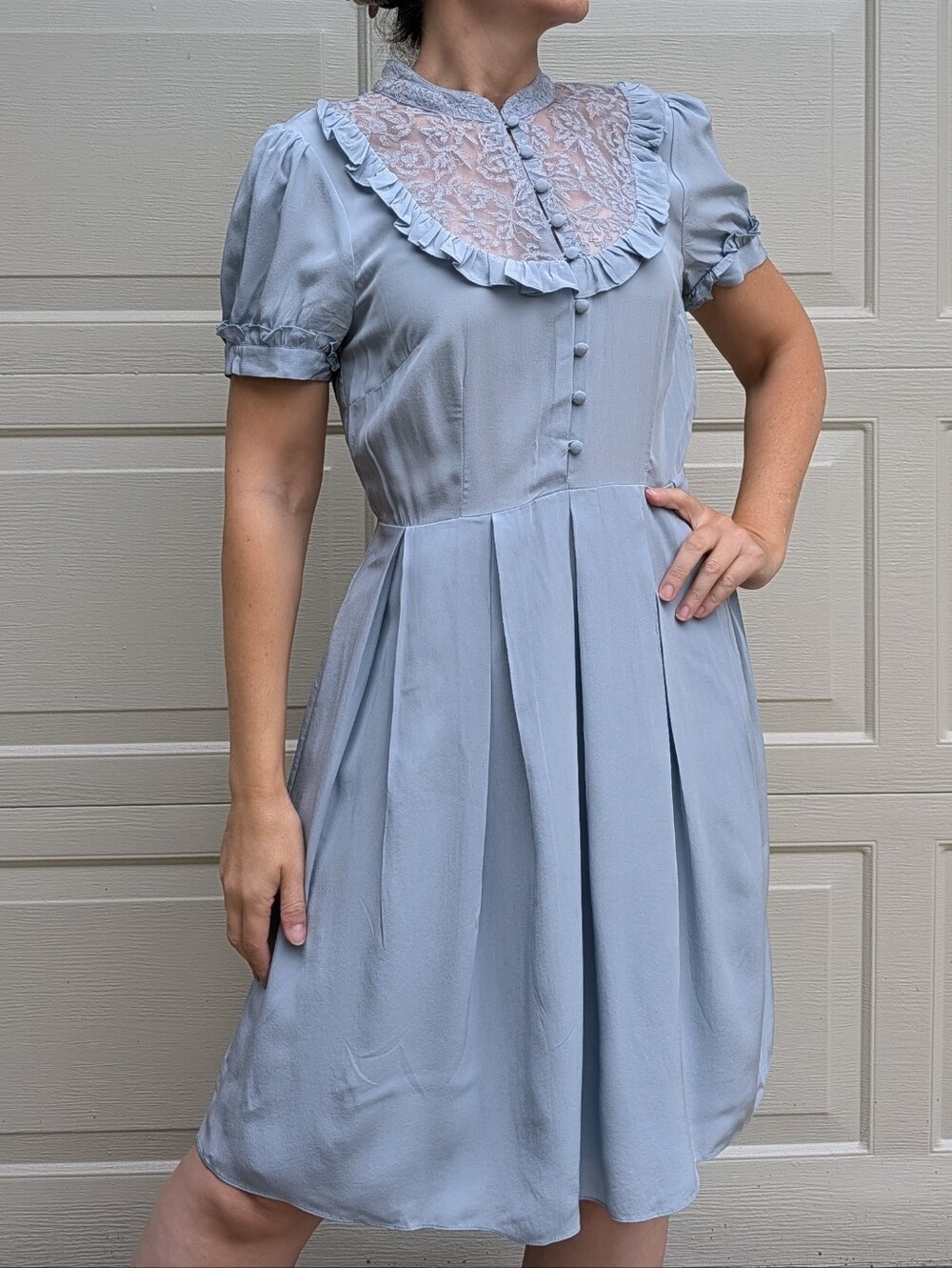 vintage style ANTHROPOLOGIE lil silk 1930's dress M